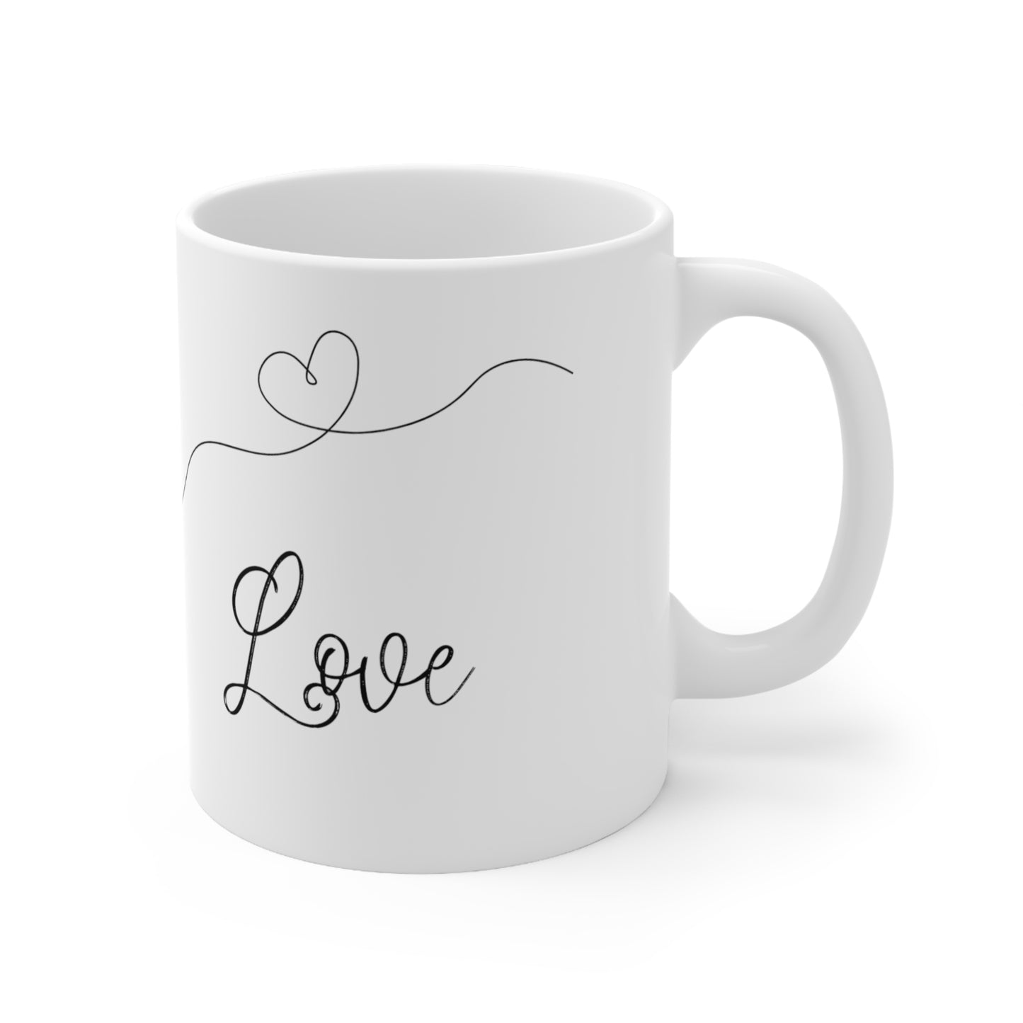 Heart Balloon Valentine's Day Mug - White Ceramic 11 oz